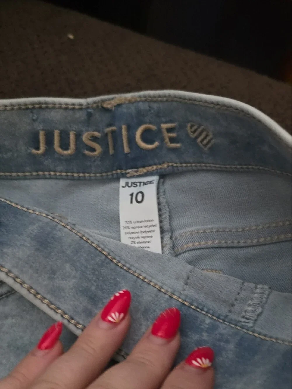 JUSTICE: Light Blue Girls Stretch Jeggings
